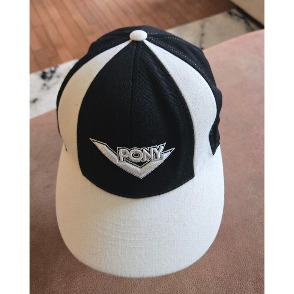 Pony Trucker Offset Hat Black / White Retro